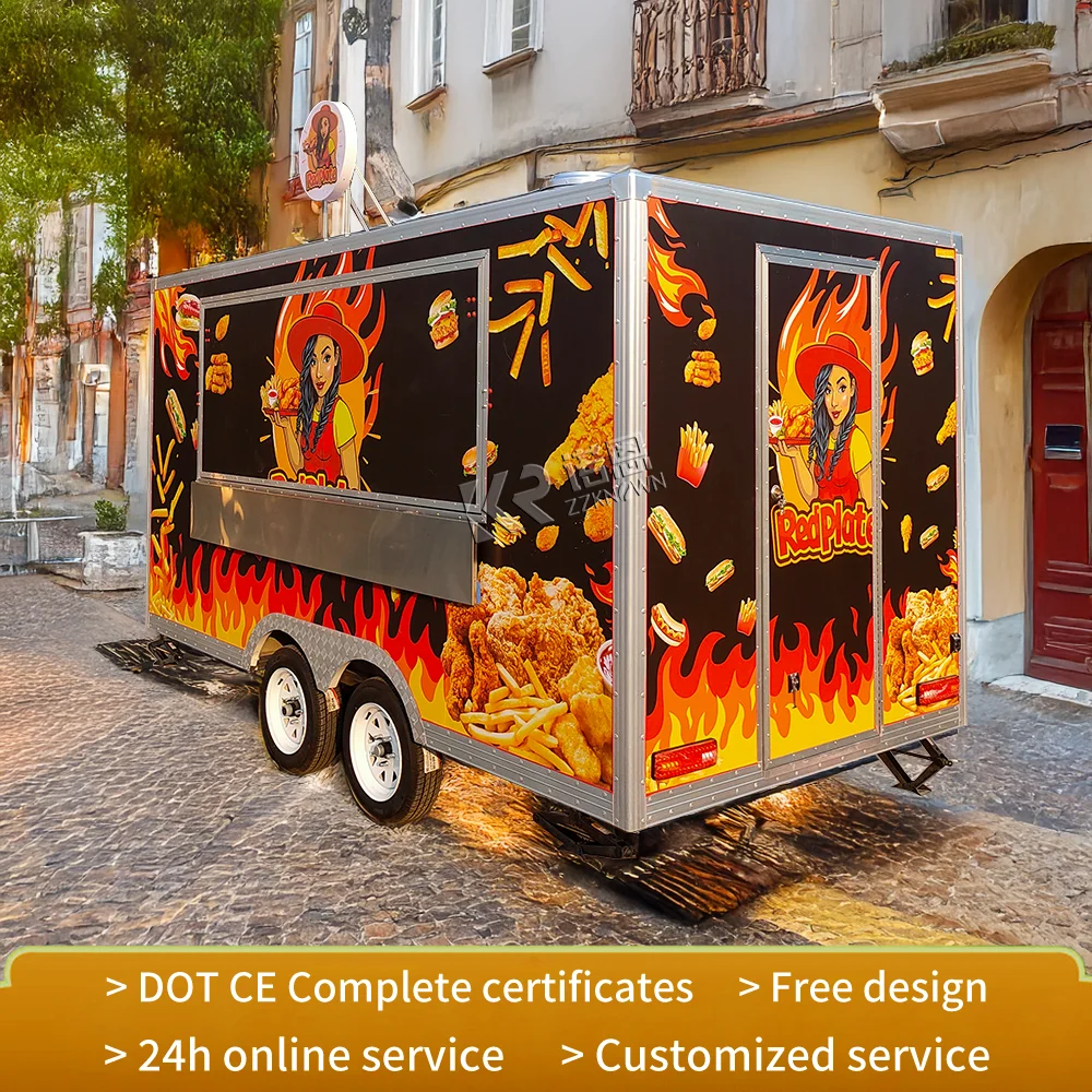 China Food Truck Manufacturer Mobile Trailer Small BBQ Food Trailer for Food Truck Hot Dog Pizza Luxury Multi Function