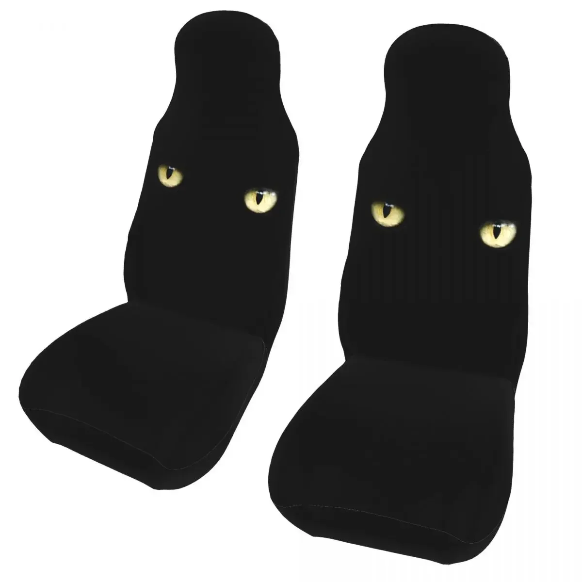 

Spooky Black Cat Eyes Universal Car Seat Cover Protector Interior Accessories Women Halloween Auto Seat Cover Fiber Hunting