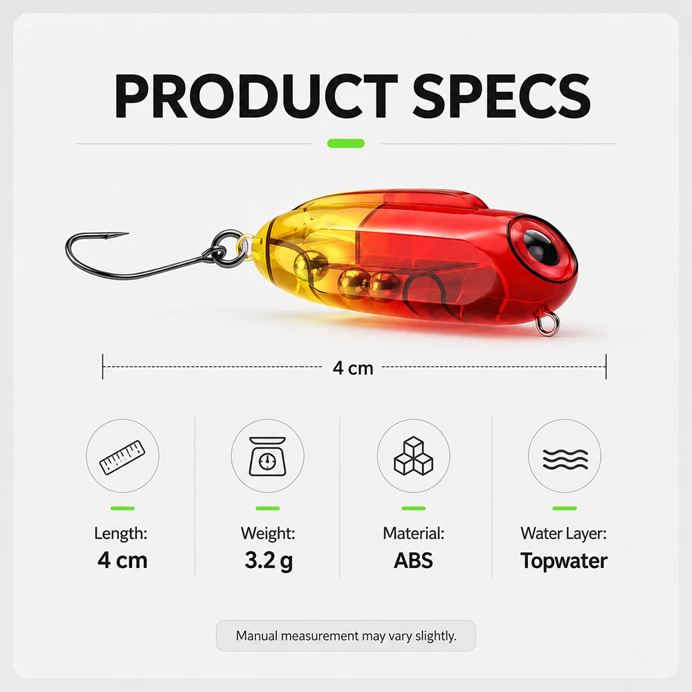 ZUKIBO Topwater Pencil Lure Auto Walking Dog Micro Fishing Bait Floating Long Cast Bass Perch Predator Single Hook Multi Style – Detail 6