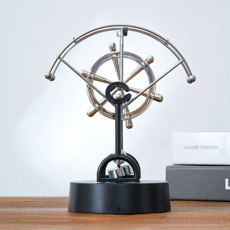 

Creative Rudder Pendulum Metal Physical Permanent Motion Instrument Swing Gift. Desktop Electromagnetic Swing Machine Decoration