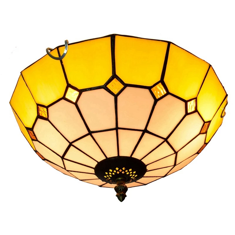 

European Mediterranean Corridor Hall Balcony Ceiling Pendant Lamp for Living Room Bedroom Hotel Tiffany Glass Decorative Lights