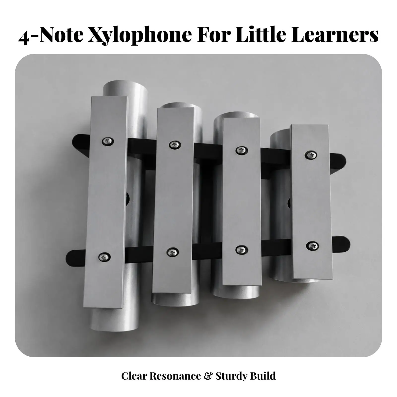 4-Note Metallophone with Mallet Clear 4-Tone Aluminum Bar Chime Lightweight