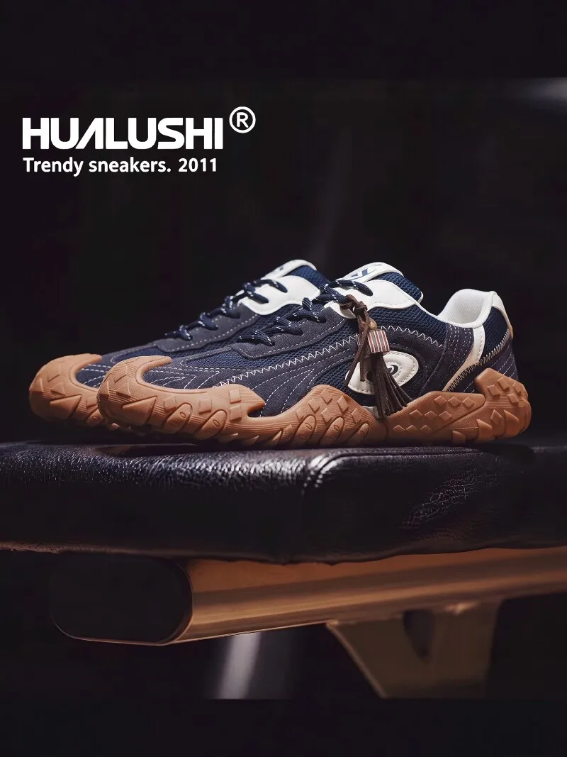 Men's Breathable Mesh Sneakers Soft Bottom Sporty Casual Shoes Trendy All-Match Autumn Design Sensation Board Shoes