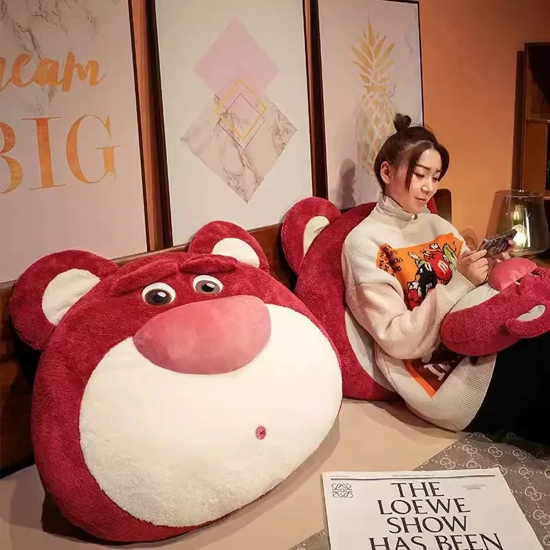 

Strawberry Bear Doll Pillow Plush Toy Sleep Companion Blanket Pillow 2-In-1 Soft Comfortable Birthday Gift Room Decoration Doll