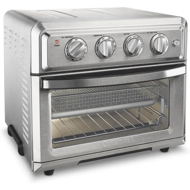 Air Fryer + Convection Toaster Oven by 7-1 Oven with Bake, Grill, Broil & Warm Options, Stainless Steel, TOA-60