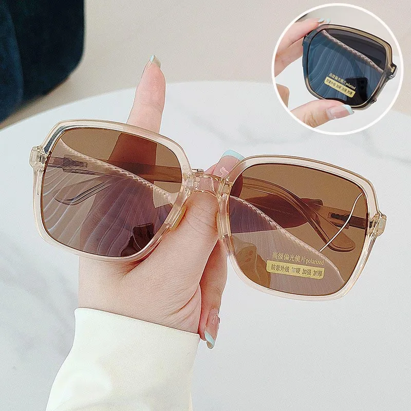 

New Foldable Large Frame UV400 Sunglasses Female Anti-ultraviolet Advanced Sense of Sun Glasses Men's Fashion Trend Glasses