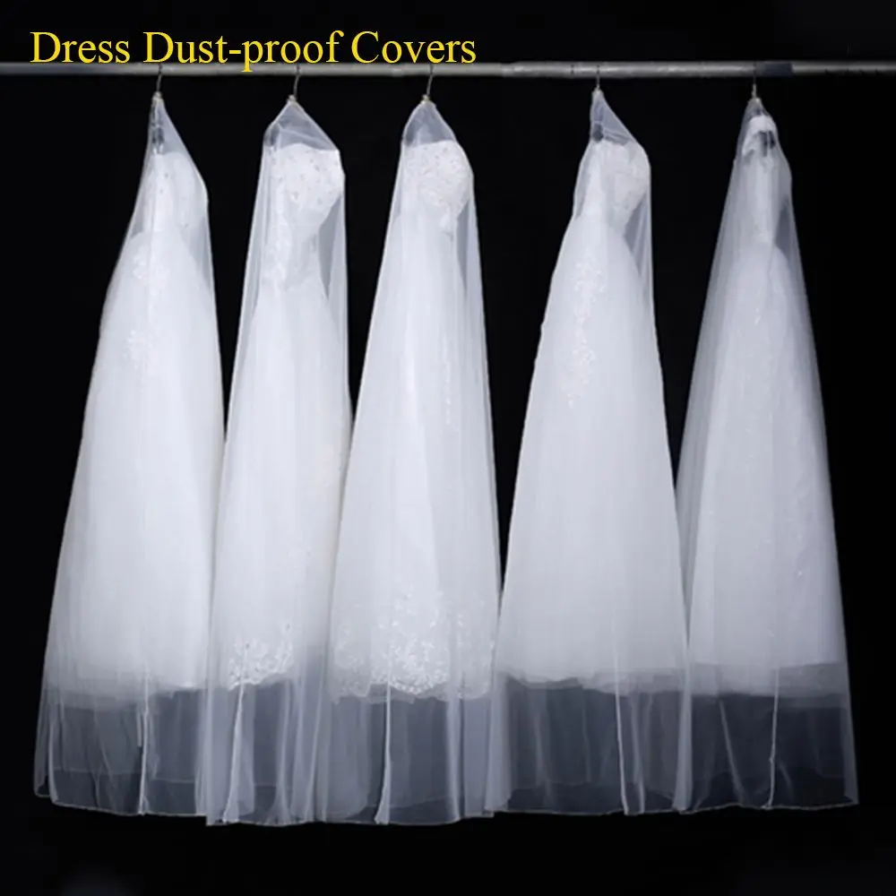 Wedding Dress Garment Protector Dust-proof Covers Bride Gown Storage Bags Clothing Cover Transparent Wardrobe Case