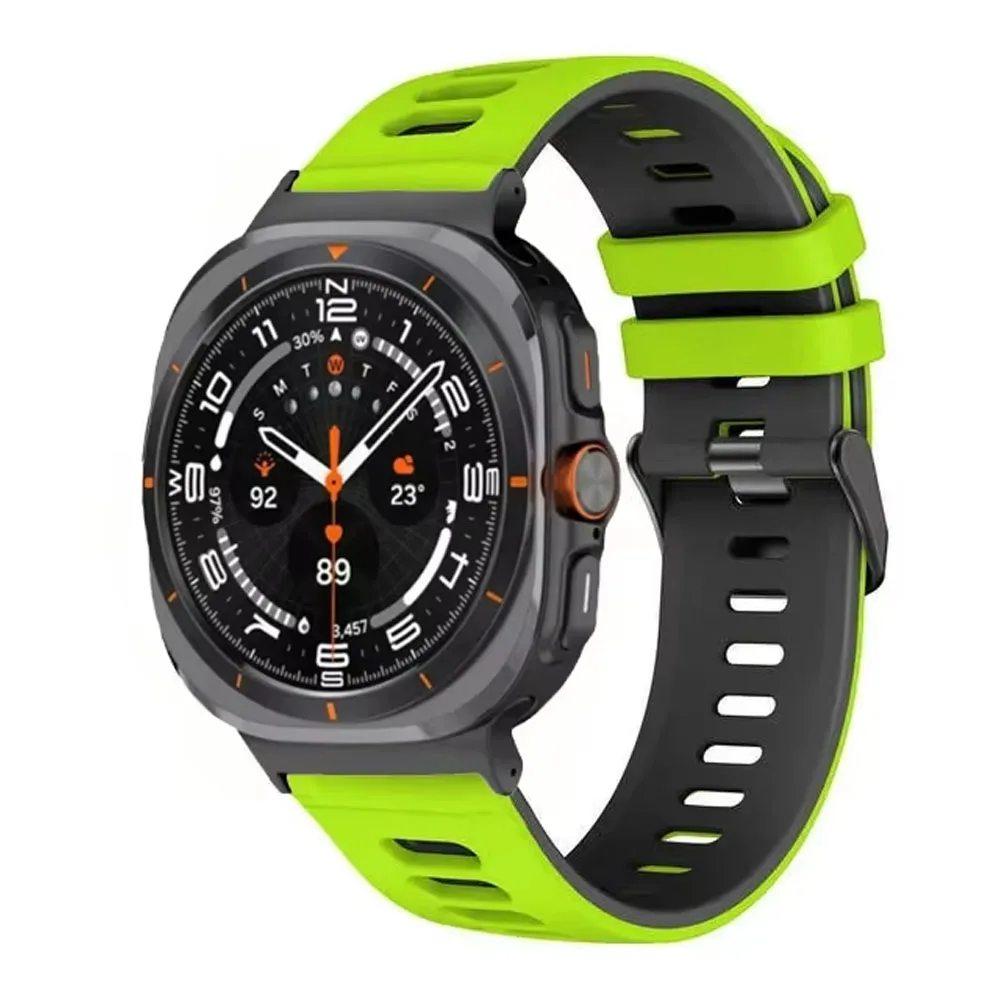 Спортивный силиконовый ремешок для Samsung Galaxy Watch Ultra 2025 47 мм, двухцветный браслет, браслет Galaxy Watch Ultra, аксессуары для ремня