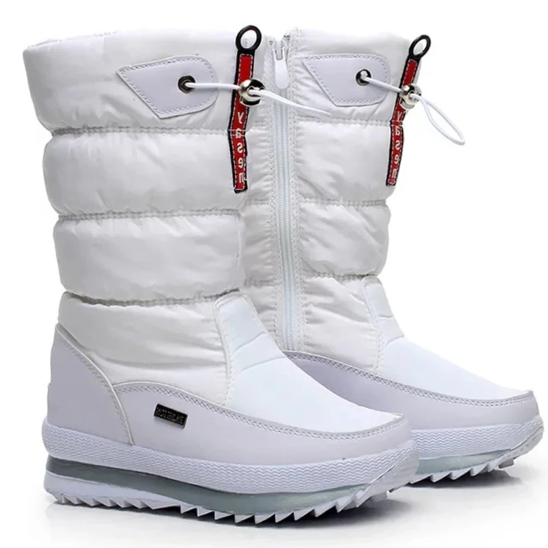 أحذية الشتاء النسائية الموضة الدافئة الفراء بوتاس موهير 2025 النساء أحذية الثلوج منصة أحذية الشتاء سميكة أفخم مقاوم للماء عدم الانزلاق