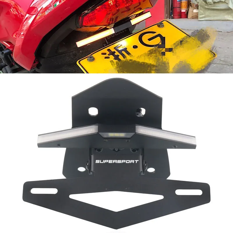 

Motorcycle LED Fender Eliminator Registration License Plate Holder Bracket For DUCATI Supersport 939 950 797 Monster 821