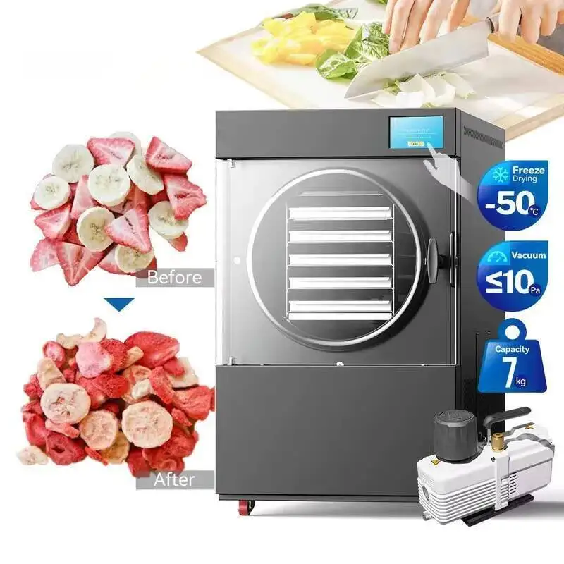 

7kg Yophilizer Small Vacuum Freeze Dryer For Food Processing, Automatic Commercial And Household Freeze Dryers