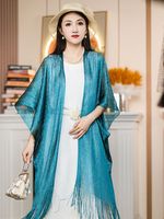 Luxury Sequined Peacock Tassels Scarf Shawls Women Long Cape Thin Summer Sunscreen Uv Protection Wraps Party Style Stoles A434