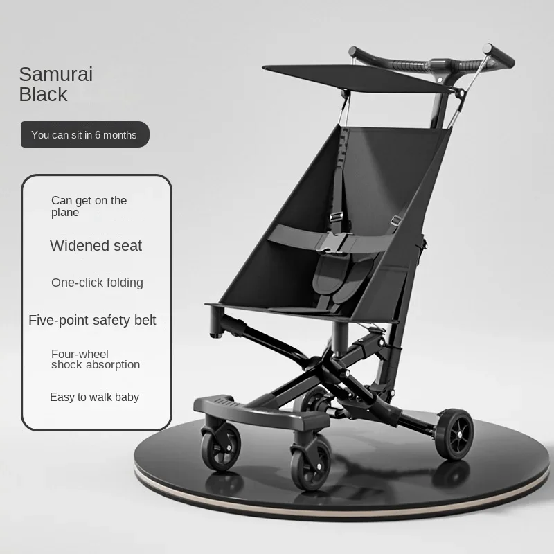 Lightweight Baby Stroller High Landscape Foldable Travel Stroller Boardable Newborn Four-wheeled Shock-absorbing Stroller