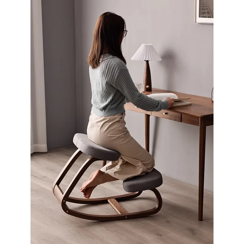 Ergonomic computer chair Household comfortable long sitting staff Office chair Solid wood children's learning chair Sitting post