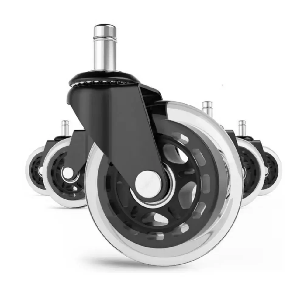 2/1pc Office Chair Wheels Replacement Desk 2.5/3inch Mute Swivel Caster For Heavy Furniture Universal Polyurethane Rubber Caster