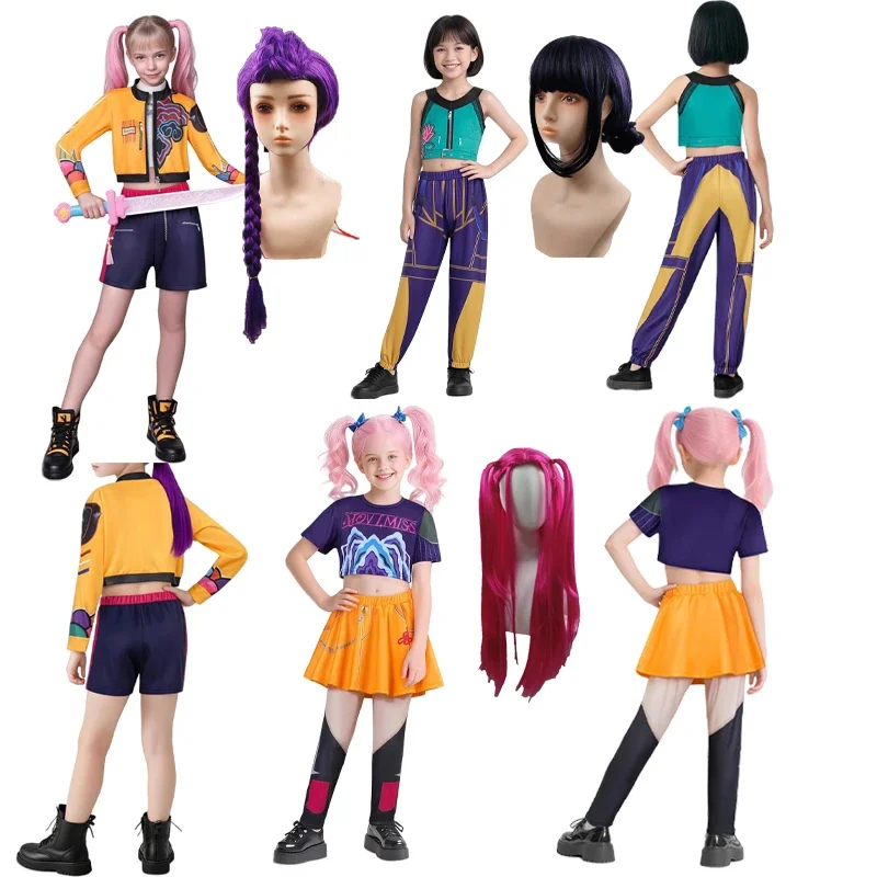 2025 أزياء الهالوين التأثيرية رومي زوي ميرا pour enfants، imprimé en 3D، صب الهالوين، كرنفال، chasseurs k-pop، group