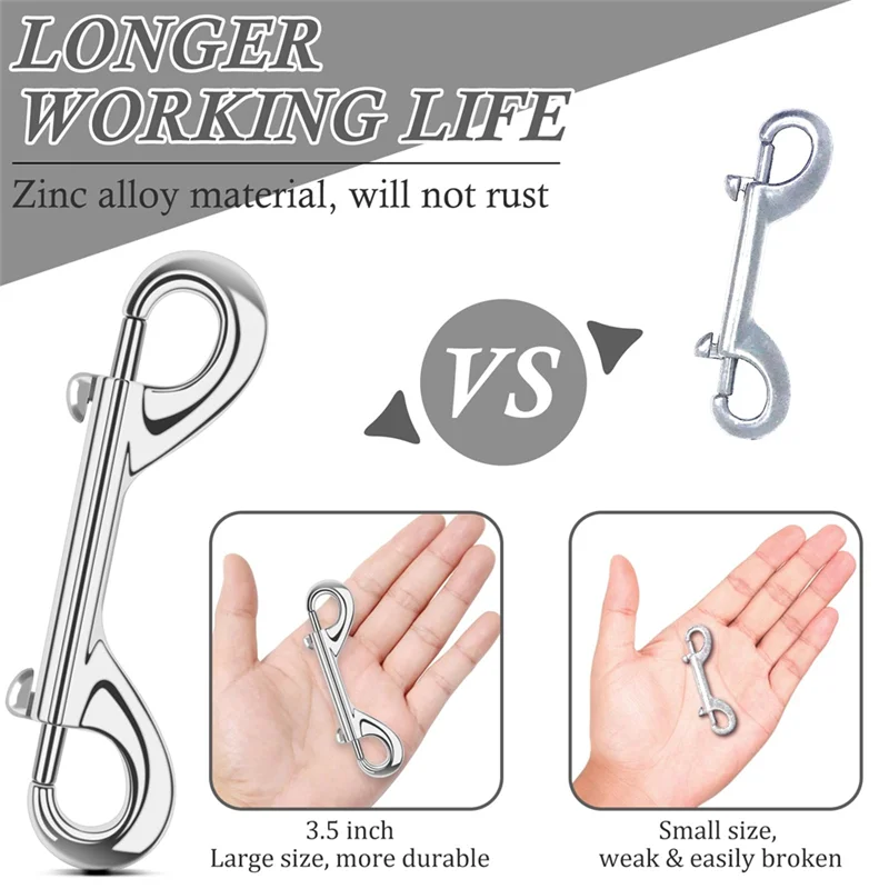 

【Off-Shelf】Zinc Alloy 3.5 Inch Double Ended Bolt Snaps Hooks Extra Large Trigger Snap Buckles 110Lbs Load Capacity For Heavy Dut