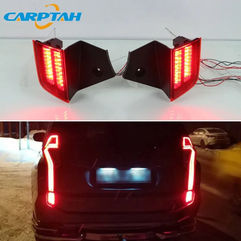 Car LED Rear Bumper Lamps For Mitsubishi Pajero Sports 2016-2019 Brake Light Turn Signal Backup Reflector Lamp Reverse Taillight