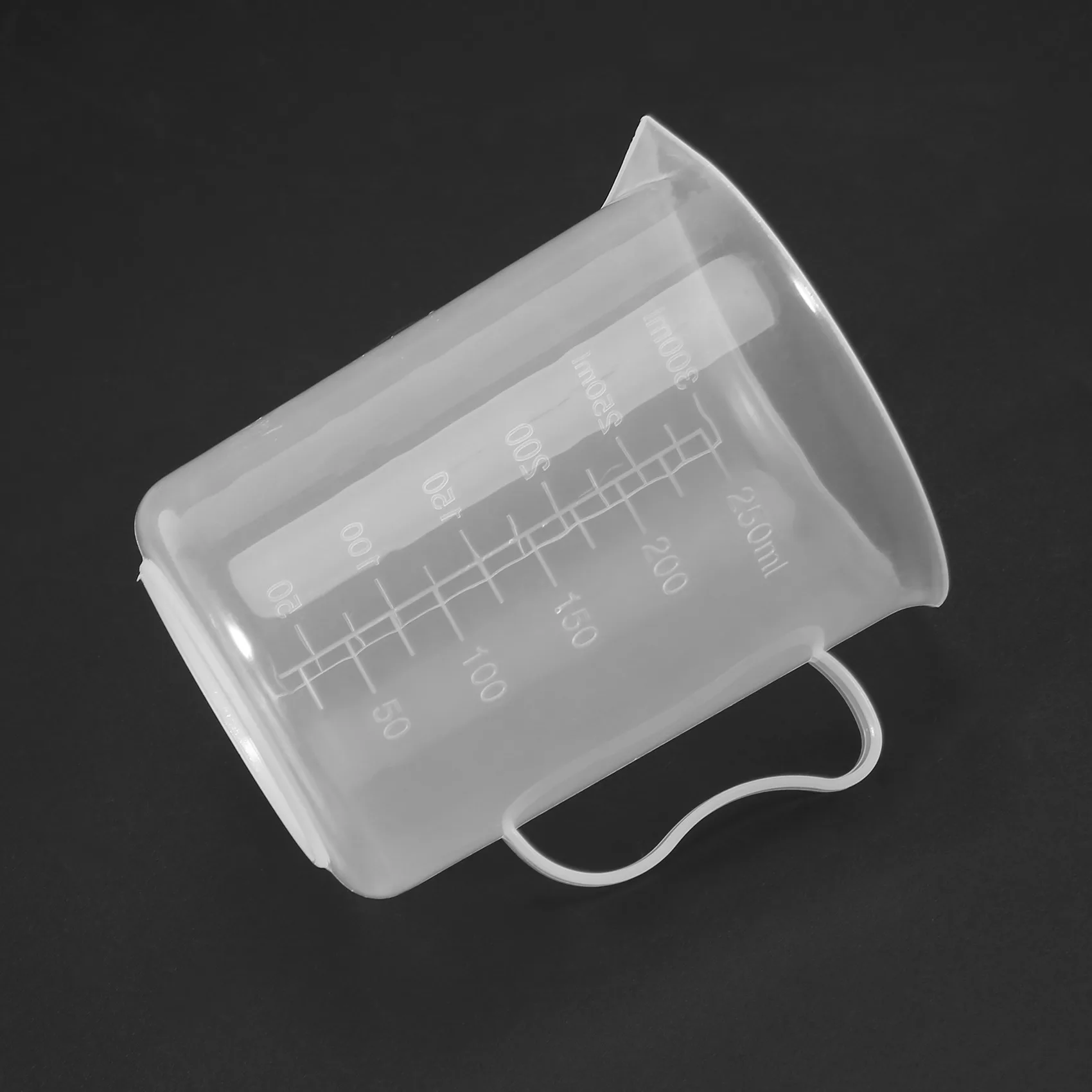 AT77 Measuring Jug 250mL Graduated Beaker Clear White Plastic Cup