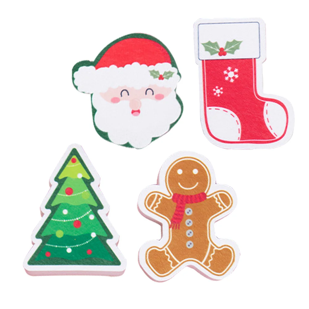 

4Pcs Christmas Dishwashing Sponges Thick Reusable Kitchen Scrubbers Cute Funny Cleaning Sponges for Dishwashing