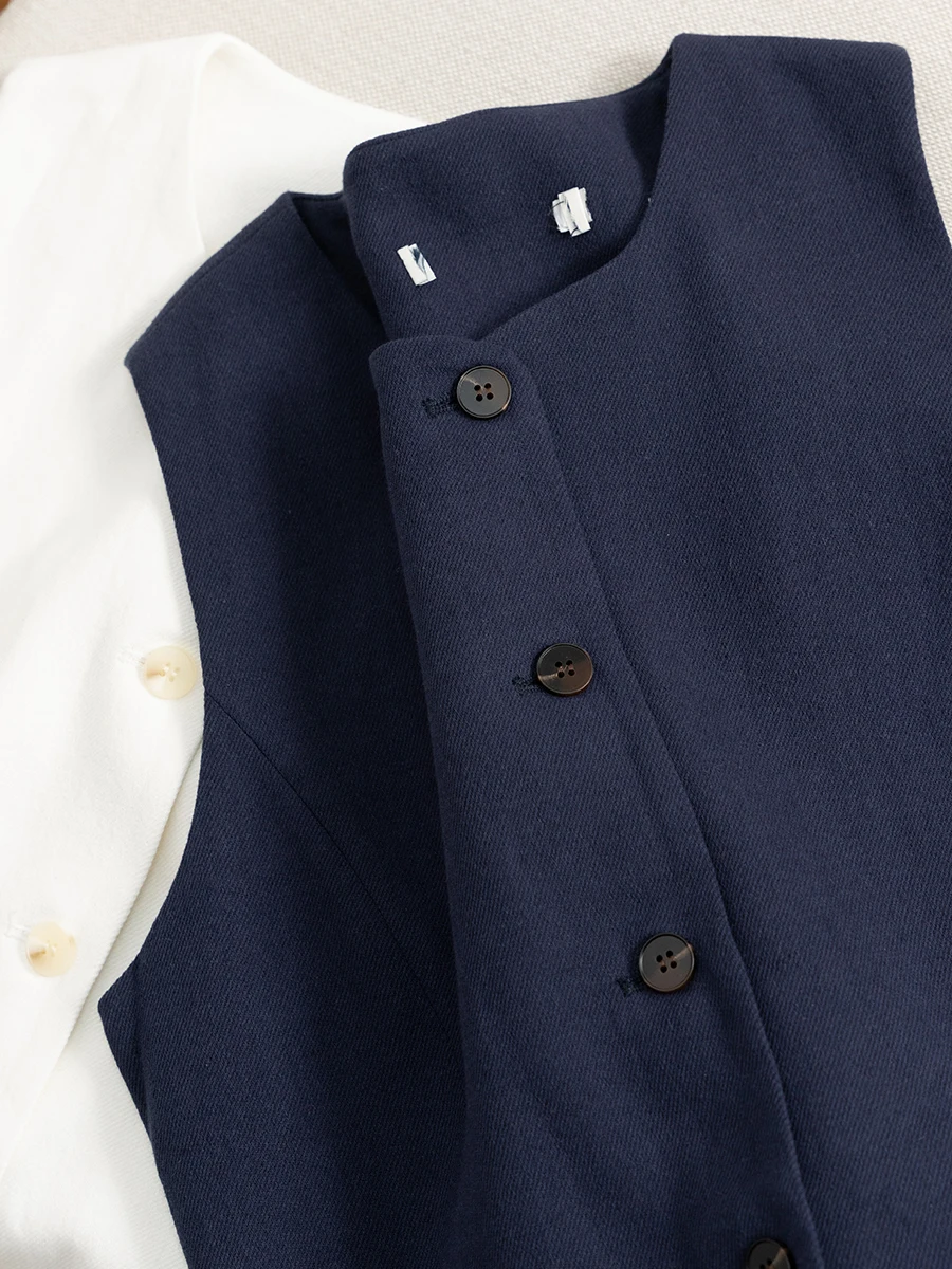 Sli سترة كتان فضفاضة Svel تصميم زر واحد Faionable Bal Top ملابس الصيف النسائية Faion