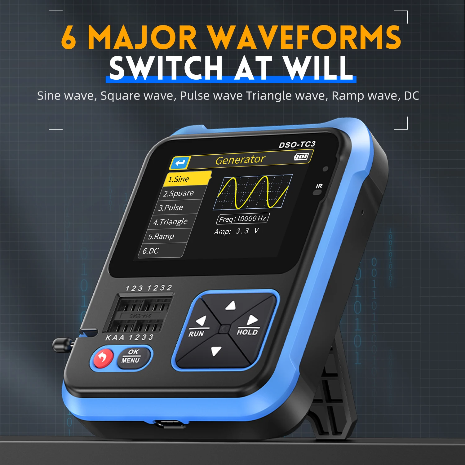 Imagem -05 - Osciloscópio Digital Fnirsi Tester Transistor Gerador de Sinal Tester Componente Eletrônico Multifuncional Dso-tc3 em 1