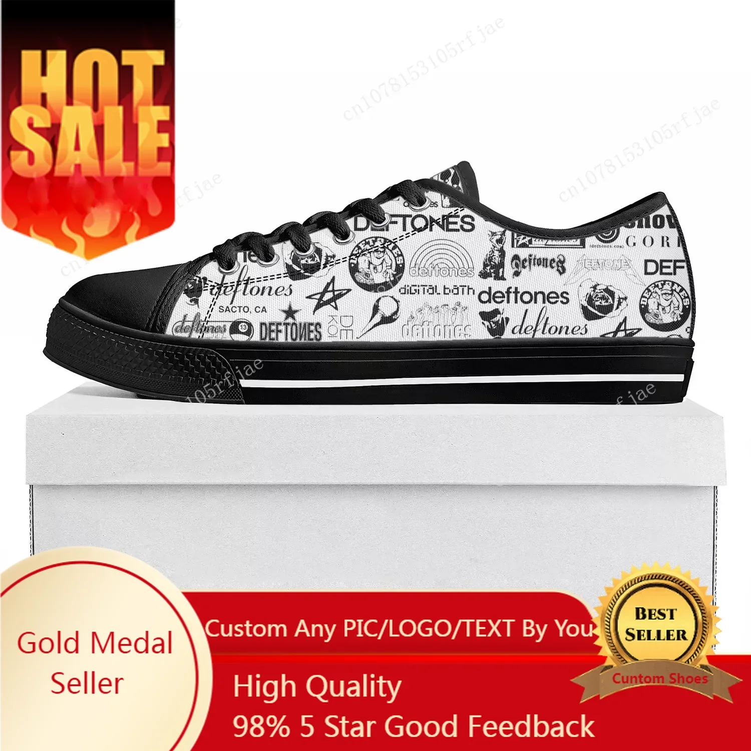 Deftones Rock Band Low Top High Level Sneakers Mens Womens Teenager Canvas Radiohead Of The Metal Scene Skeleton Couple Shoes