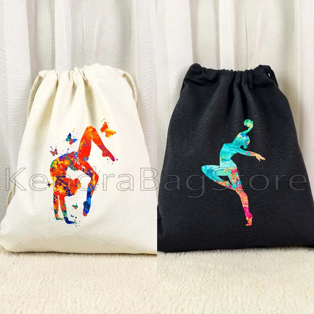 

Artistic Rhythmic Tumbling Gymnastics Acrobatics Gymnast Girl Tuning Yoga Dance Drawstring Backpack Sports Sackpack String Bag