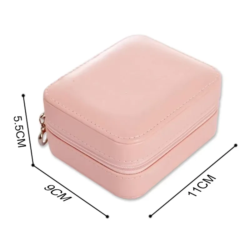 Solid Color Women's Jewelry Box Mini Travel Portable Earrings Ring Storage Case Simple  High Quality Fashion Jewelry Organizer
