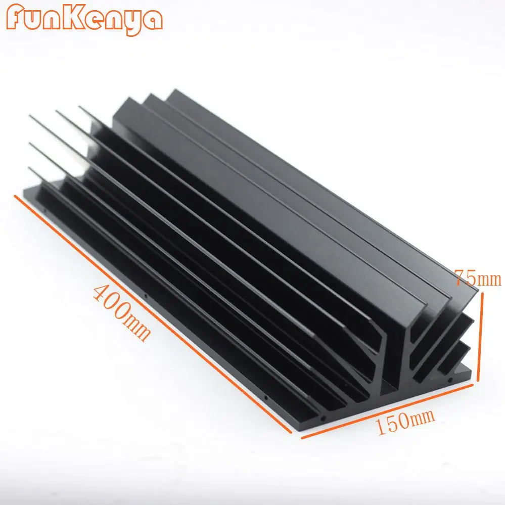 W150 H75 D400 DIY Amplifier Heat Sink Enclosure Heat Dissipation Anodized Aluminum Radiator Heatsink 150mm