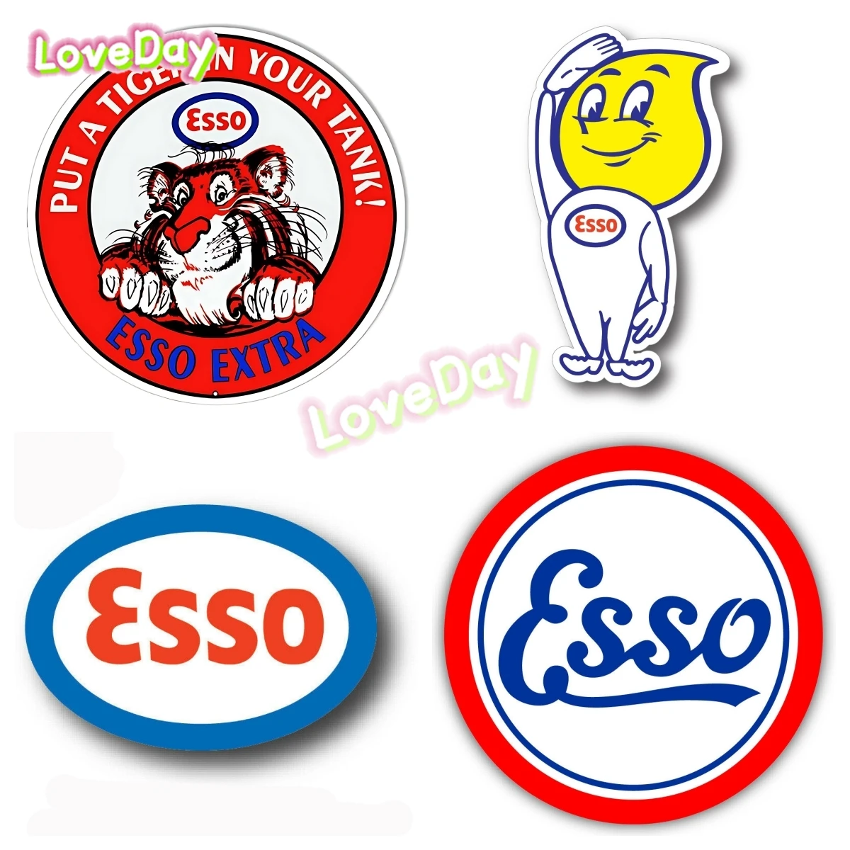 ESSO Gasoline Logo Sticker Decal Put A Tiger in Your Tank Made in USA Window Car Laptop Wall Sticker Vinyl Cartoon Car Stickers