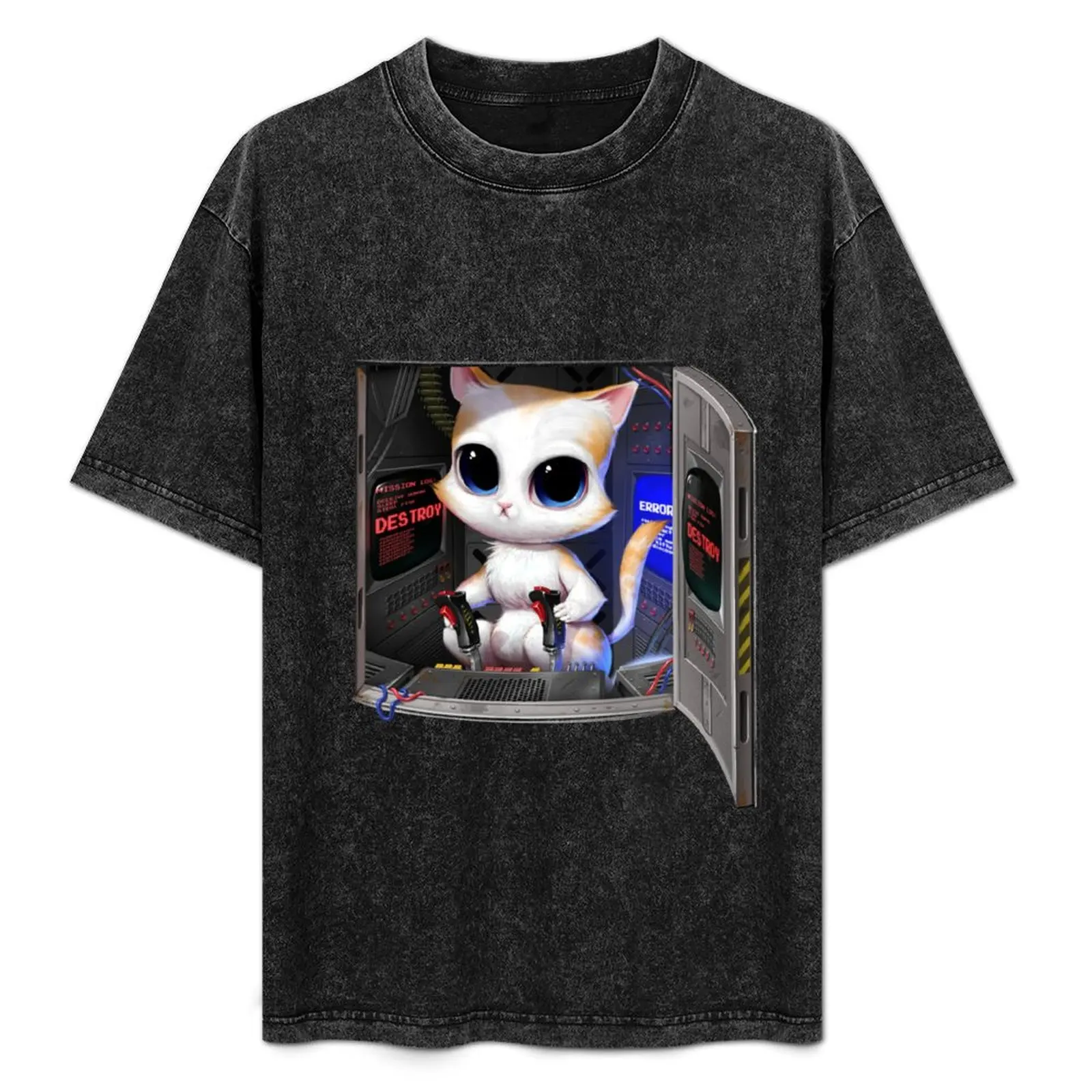 

Cat Piloted Cyborg T-Shirt Minimal Art Print T-Shirt