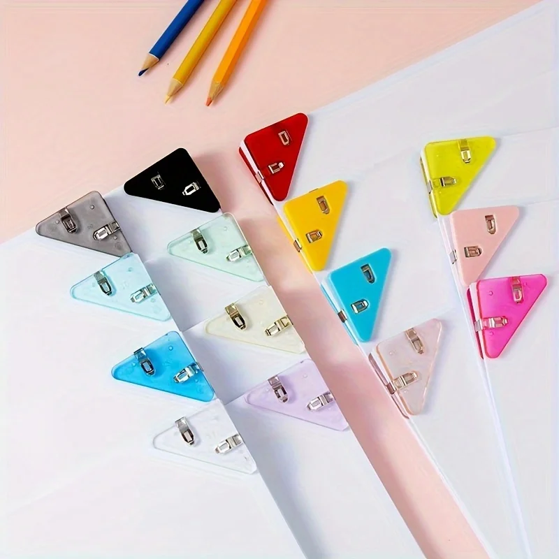 متعدد الألوان الثلاثي الزاوية كليب متعدد الوظائف طالب مشبك كتب ورقة تخزين أداة مجلد مكتب سطح المكتب تخزين أداة #2