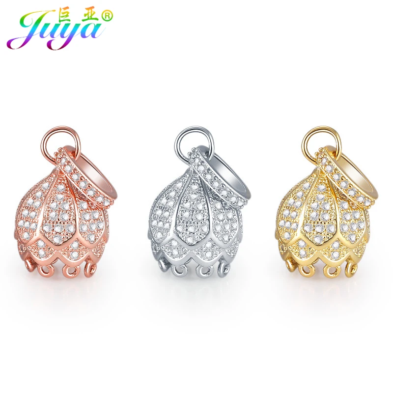 

Juya Ali Moda DIY Needlework Tassels Jewelry Making Accessories Floating Flower Crown Charms Bead Caps Fastener Clasps Supplies