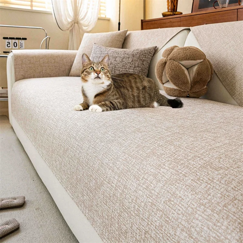 1PC Cotton Linen Sofa Seat Cover Anti-dirty All Seasons Sofa Slipcover Non-slip Pets Couch Mat Towel for Living Room Home 쇼파패드