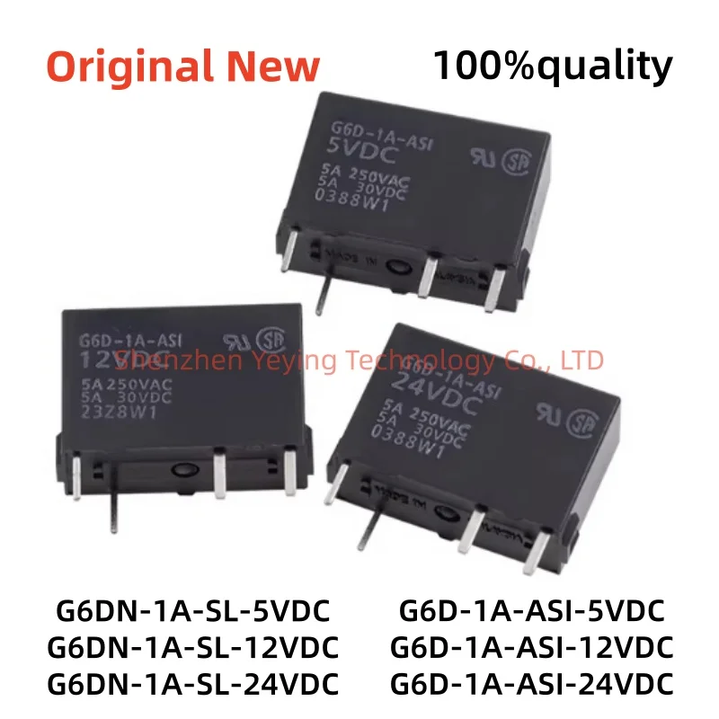 10Pcs/Lot 100% New G6Dn-1A-Sl-5Vdc G6Dn-1A-Sl-12Vdc G6Dn-1A-Sl-24Vdc G6D-1A-Asi-5Vdc G6D-1A-Asi-12Vdc G6D-1A-Asi-24Vdc