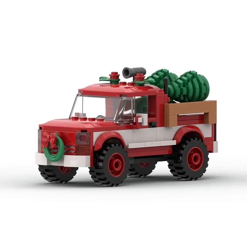 Bricklink MOC City Creative Christmas Winter Village Train Truck Plane Santa Claus Action Figures Building Blocks Kid Toys Gift