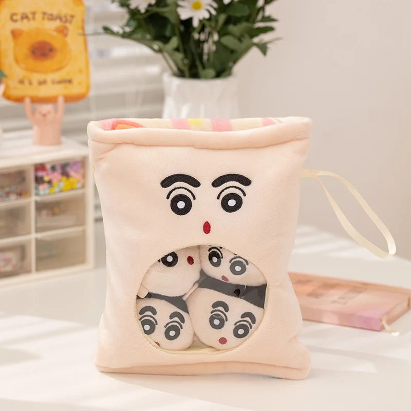 4 sztuki w 1 opakowaniu, pluszowe zabawki Crayon Shin-chan, kawaii miękkie pluszaki, prezent urodzinowy/świąteczny dla dziewcząt i chłopców, pluszaki z filmu.