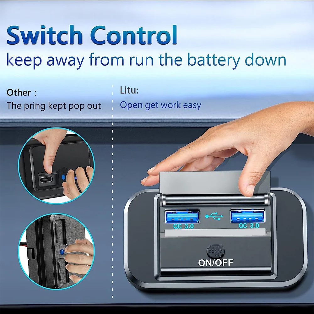 Fast Dual USB Charger For Campervan Caravan Motorhome Socket Adapter VW T5 T6 RV Parts & Accessories