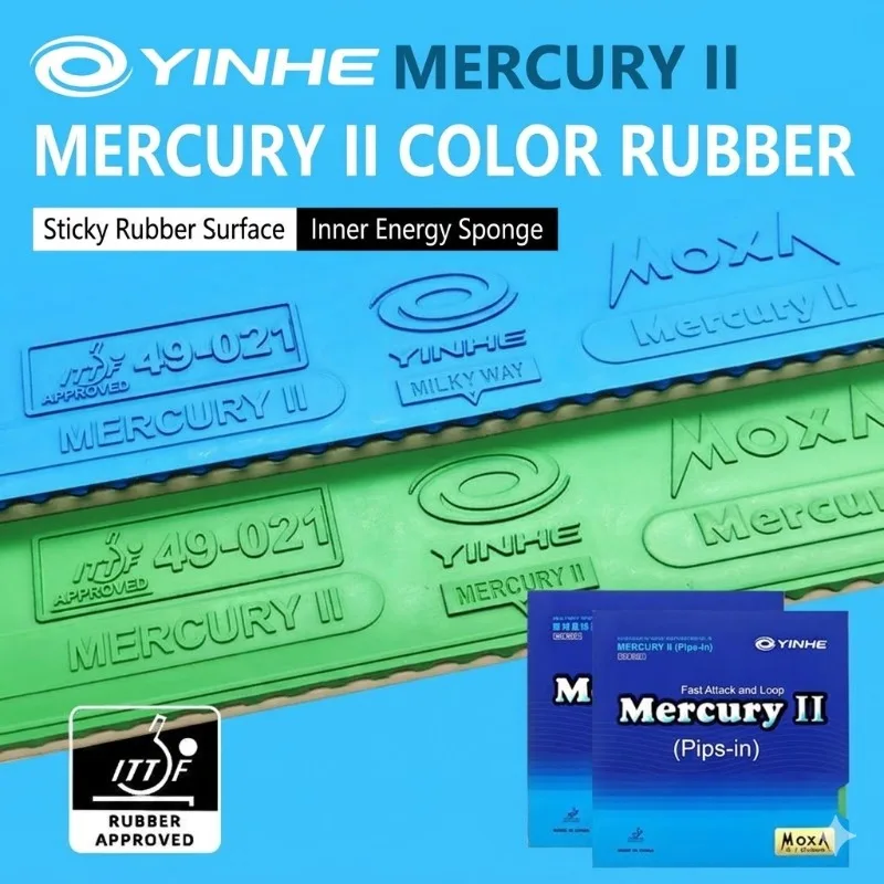 

Original YINHE Mercury 2 blue /green Table Tennis Rubber Pimples-in Ping Pong Rubber for Quick Attack with Loop