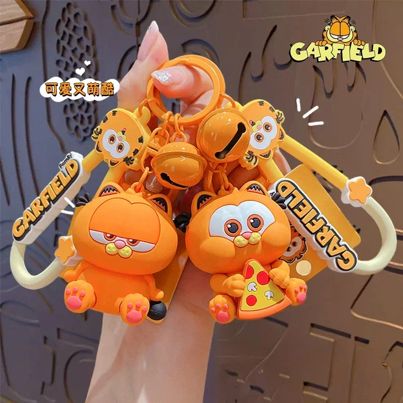 

Garfield Kawaii Keychain Cute Anime Figure Cartoon Animal Pvc Keychain Toy Car Key Backpack Decor Pendant Key Ring Couple Gifts