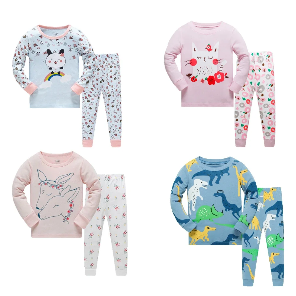 

Kids Designer Clothing 100% Cotton Kids Pajamas Kids Clothing Custom 2 pcs Set Baby Girl Boy Sleepwear