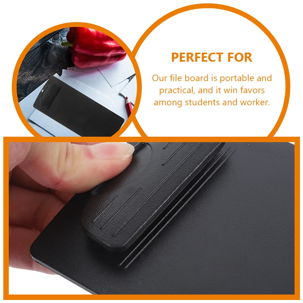 

3pcs Black Clipboard Bill Folder Restaurant Office Clipboards Writing Boards Paper File Clips Lightweight Practical
