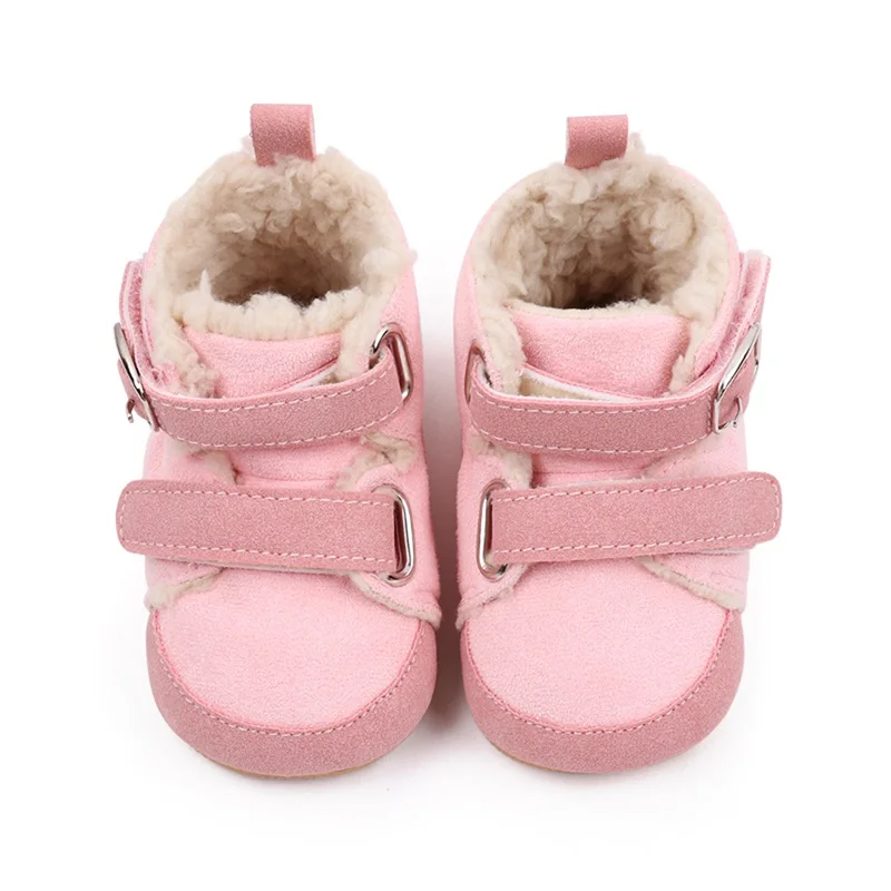 Newborn Snow Boots Baby Boys Girls Cute Fashion Ankle Length Boots Autumn Winter Warm Plush Toddler Anti-slip Walking Shoes