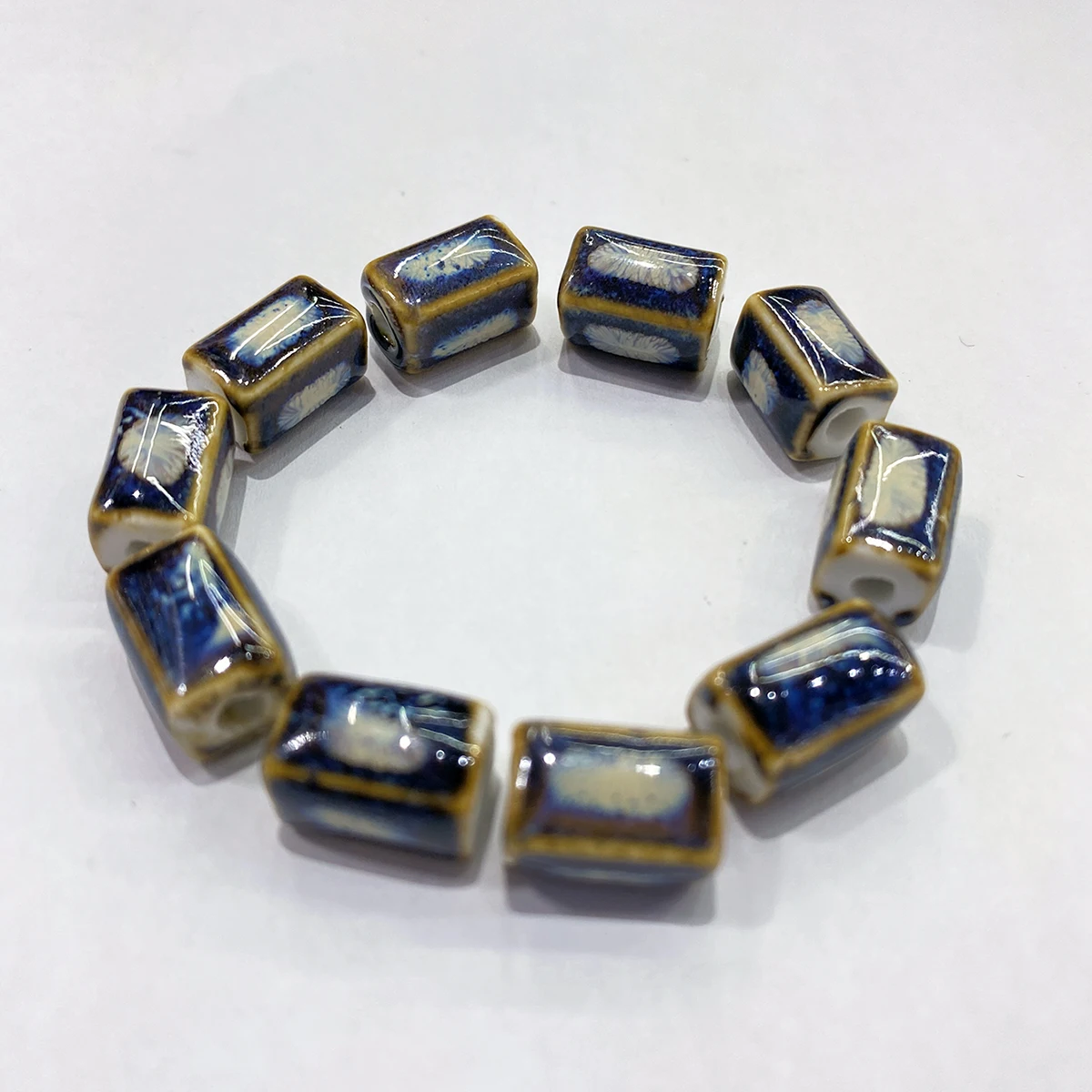 10Pcs 10*9MM Ceramic Cylinder Spacer Loose Beads for Jewelry Bracelet Necklace Accessories DIY