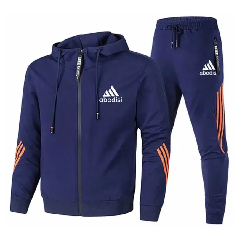 Felpa con cappuccio tripla inclinata Felpe con cappuccio e pantaloni stampati di marca di lusso Set Abbigliamento fitness maschile di marca Tute sportive con cerniera da uomo