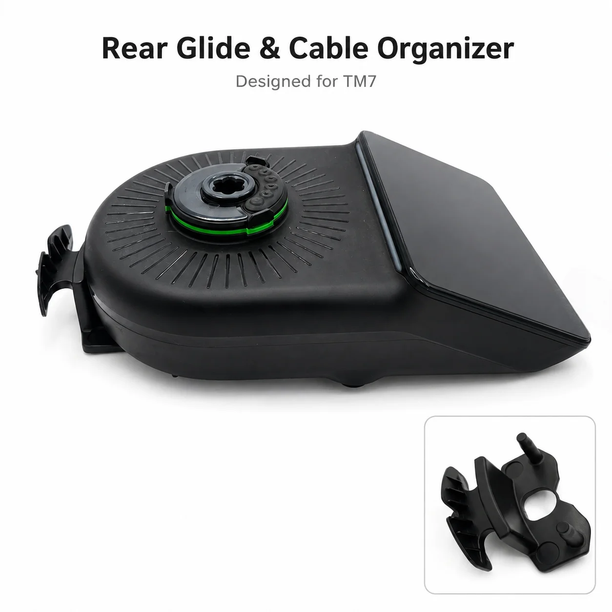 2-in-1 Rear Glide Positioning Aid for Thermomix TM7, Compact Countertop Slider with Power Cord Organizer