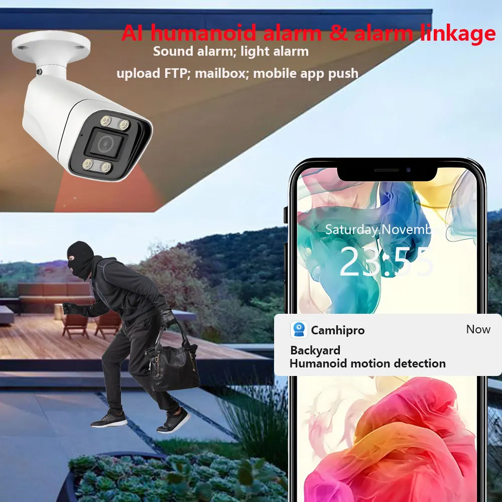 3G 4G SIM Card So-ny415 4K 8MP Wireless Security IP Camera Wifi Two Way Audio Outdoor Dual light source IR/Color Night Version