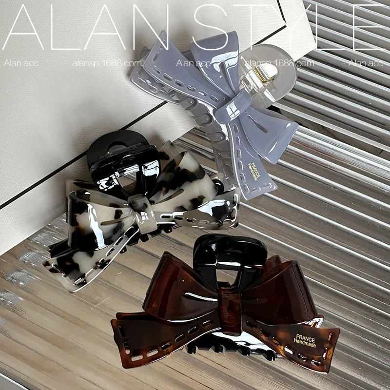 1-pz-nuova-molletta-per-capelli-in-acetato-francese-elegante-design-a-fiocco-lucido-clip-a-squalo-per-l'inferiore-della-testa-per-donna-per-volumizzare-l'acconciatura