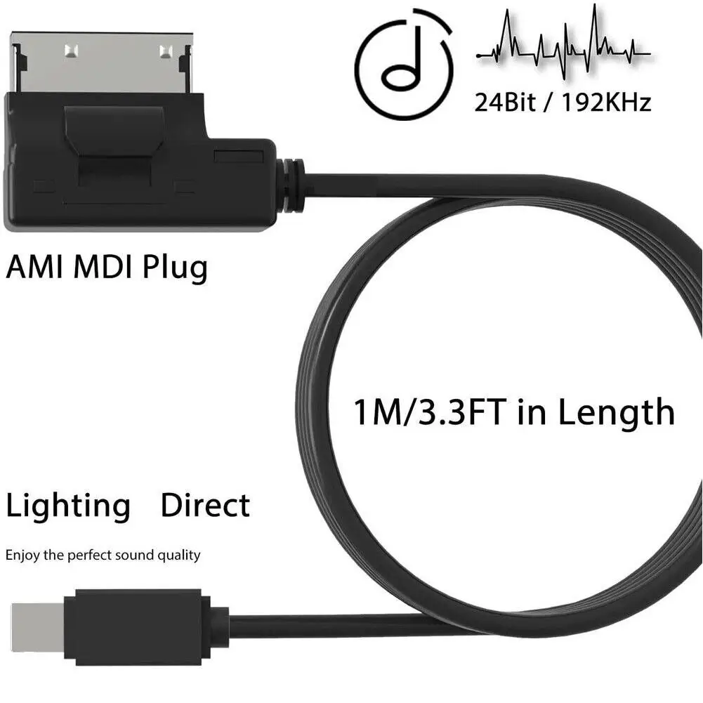 For Audi For VW MMI MDI Interface Music Adapter AMI Audio Cable Compatible For Iphone X 8 7 6S 6Plus Auto Parts  ﻿